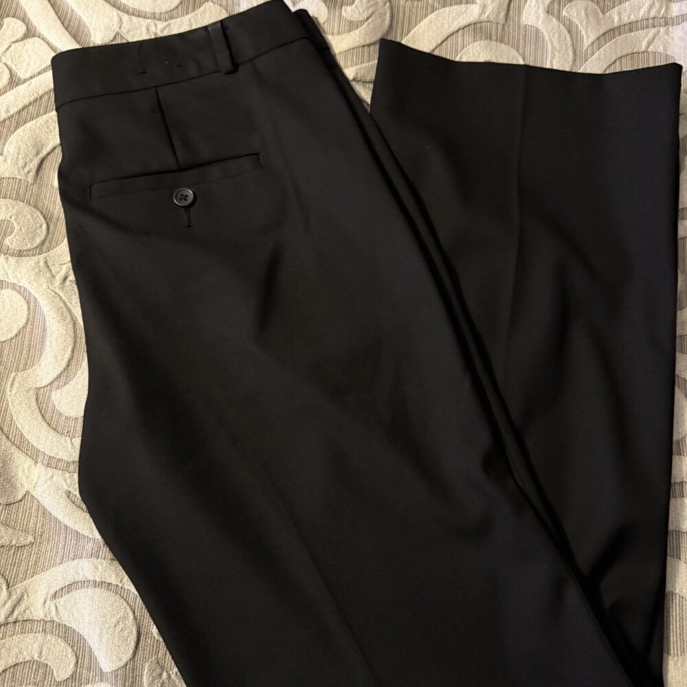 Banana Republic Size 6 Petite Logan Trouser Pant Black Washable Stretch EUC